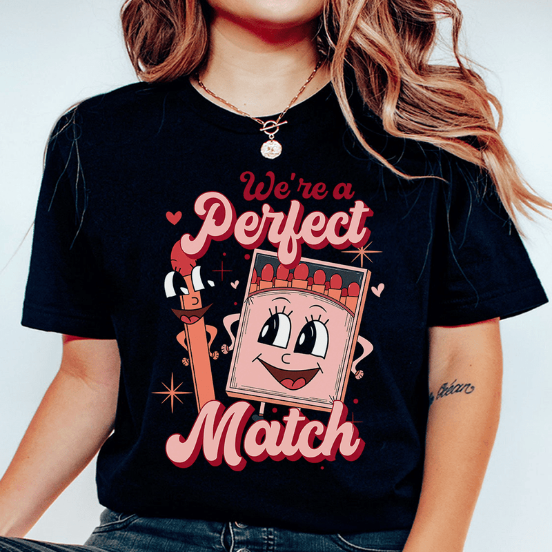 We're A Perfect Match Tee Black Heather / S Peachy Sunday T-Shirt