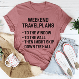 Weekend Travel Plane Tee Peachy Sunday T-Shirt