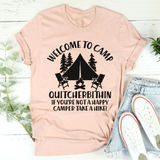 Welcome To Camp Quitcherbithin Tee Heather Prism Peach / S Peachy Sunday T-Shirt