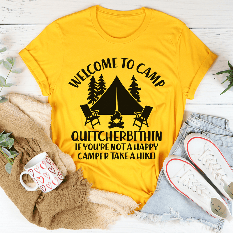 Welcome To Camp Quitcherbithin Tee Mustard / S Peachy Sunday T-Shirt