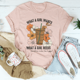 What A Girl Needs Iced Coffee Tee Heather Prism Peach / S Peachy Sunday T-Shirt