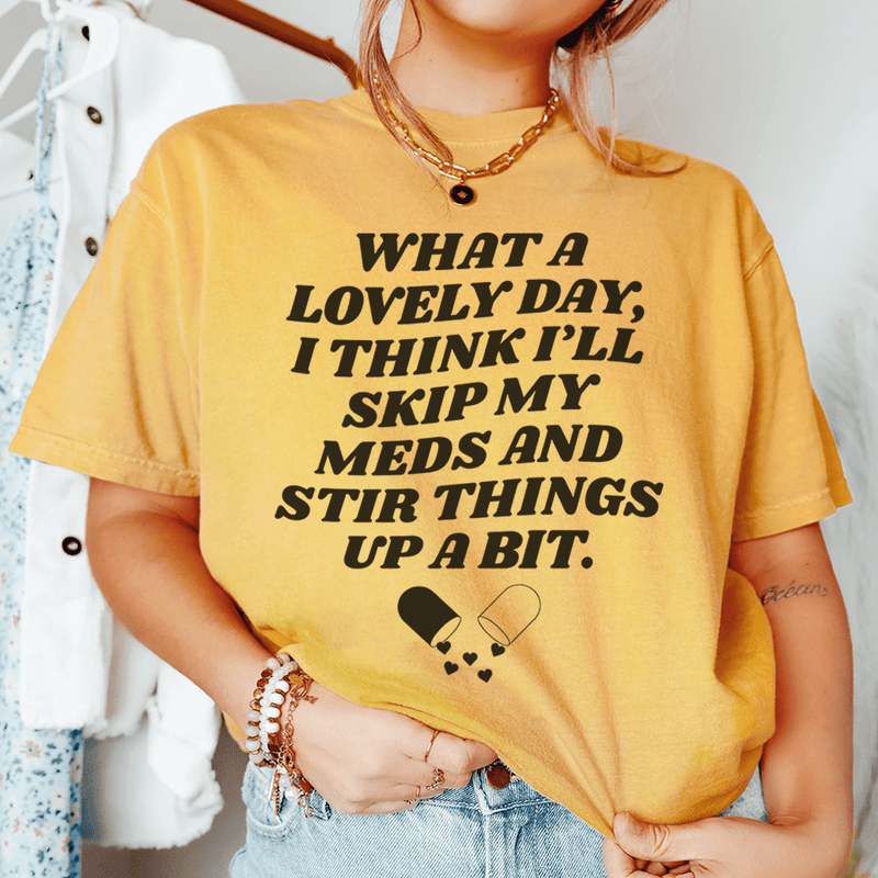 What A Lovely Day Tee Mustard / S Peachy Sunday T-Shirt