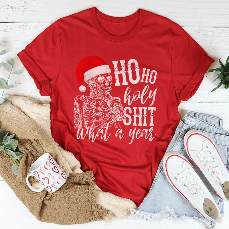 What A Year Christmas Tee Red / S Peachy Sunday T-Shirt