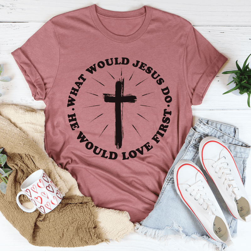 What Would Jesus Do Tee Mauve / S Peachy Sunday T-Shirt