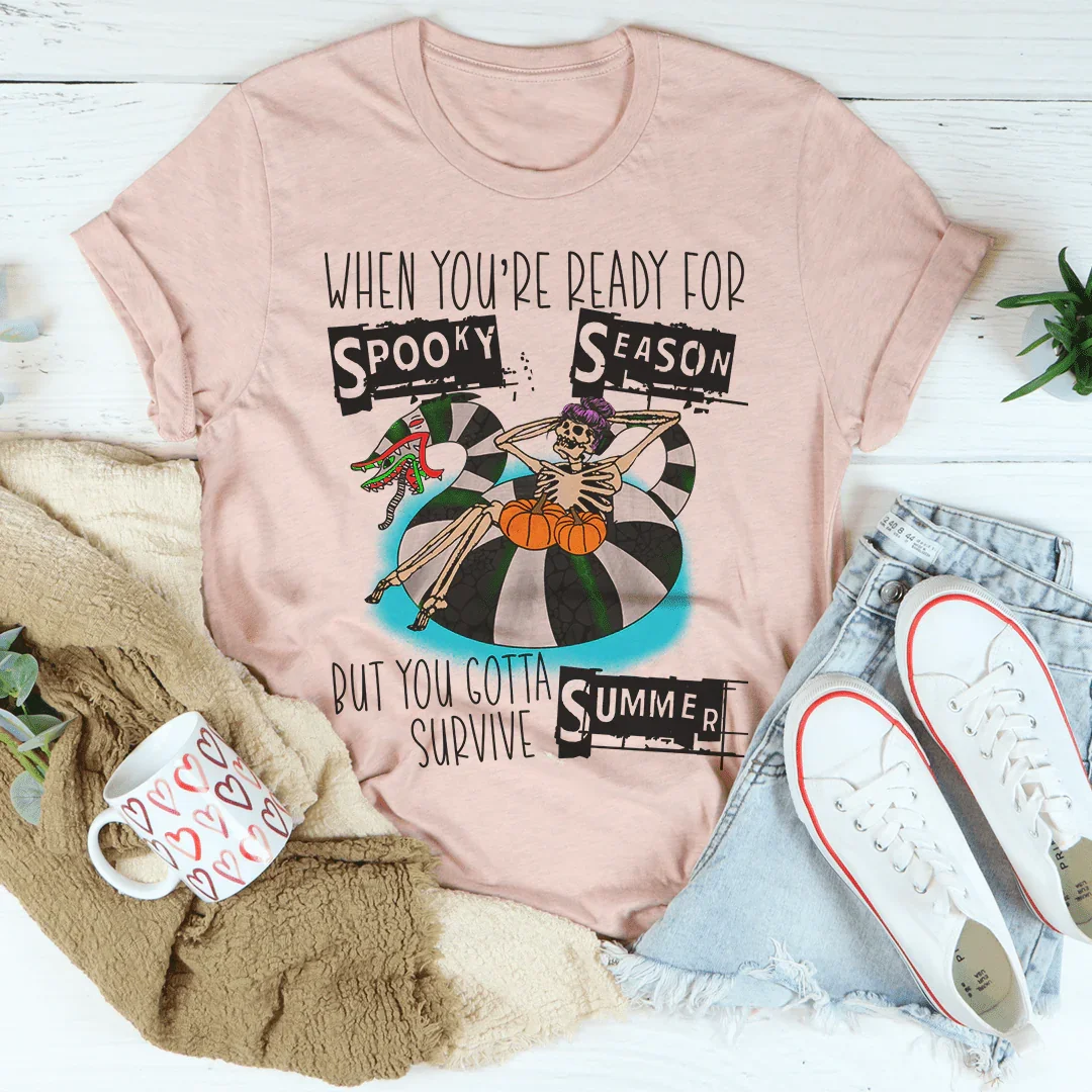 When You're Ready For Spooky Season But You Gotta Survive Summer Tee Heather Prism Peach / S Peachy Sunday T-Shirt