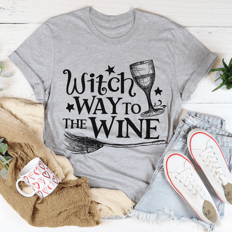 Witch Way To The Wine Tee Athletic Heather / S Peachy Sunday T-Shirt