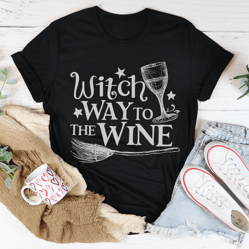 Witch Way To The Wine Tee Black Heather / S Peachy Sunday T-Shirt