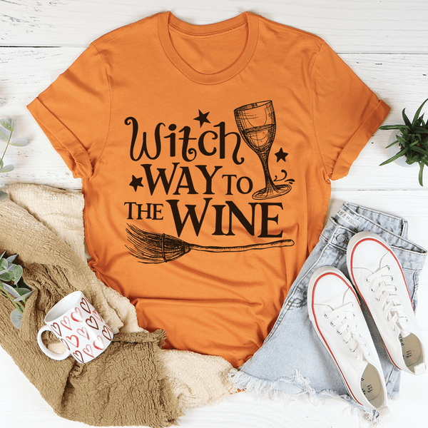Witch Way To The Wine Tee Burnt Orange / S Peachy Sunday T-Shirt