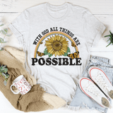 With God All Things Are Possible Tee Ash / S Peachy Sunday T-Shirt