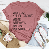 Women Love Mythical Creatures Tee Mauve / S Peachy Sunday T-Shirt