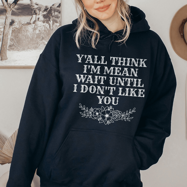 Y'All Think I'm Mean Wait Until I Don't Like You Hoodie Black / S Peachy Sunday T-Shirt