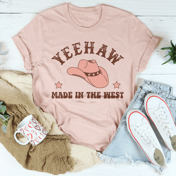 Yeehaw Cowboy Hat Tee Heather Prism Peach / M Peachy Sunday T-Shirt