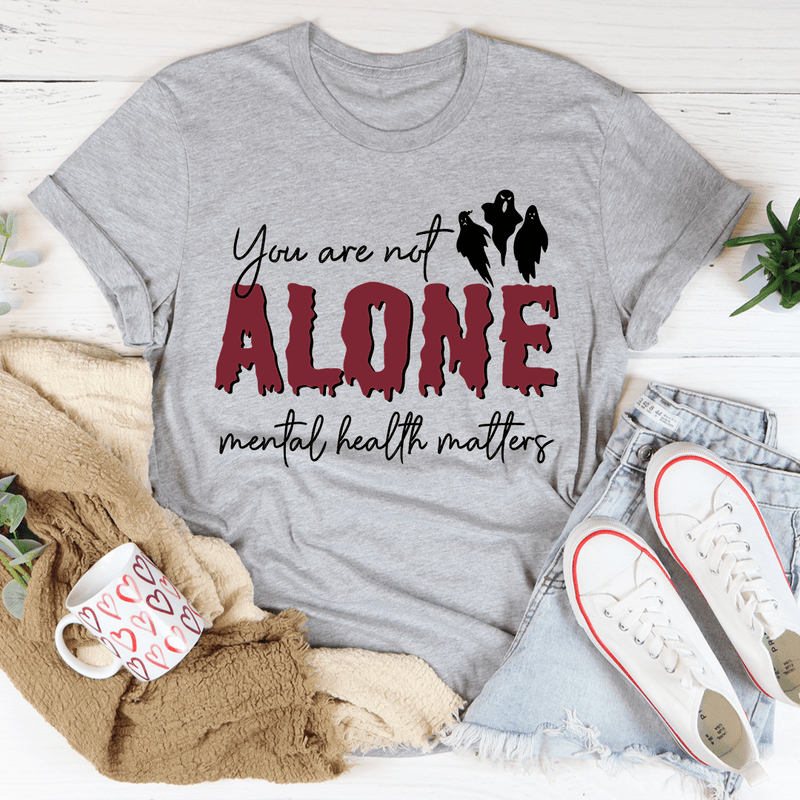 You Are Not Alone Mental Health Awareness Halloween Tee Athletic Heather / S Peachy Sunday T-Shirt