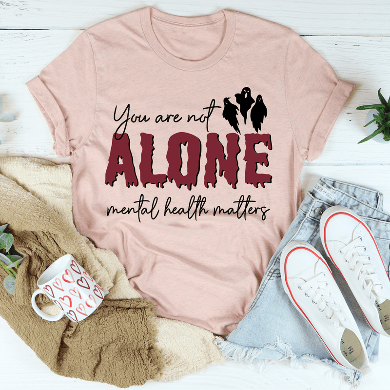 You Are Not Alone Mental Health Awareness Halloween Tee Heather Prism Peach / S Peachy Sunday T-Shirt