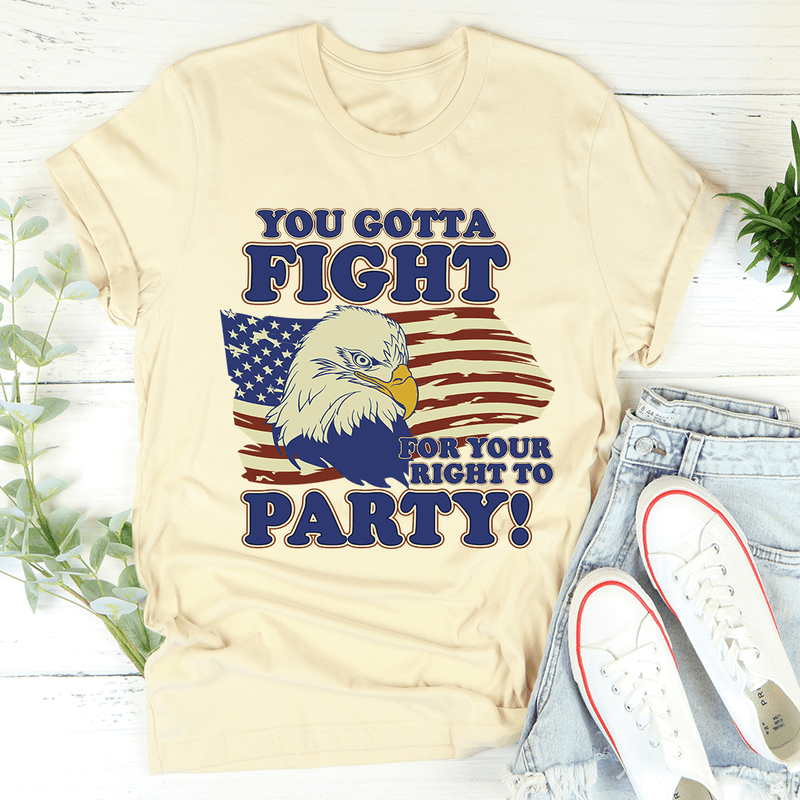 You Gotta Fight For Your Right To Party Tee Heather Dust / S Peachy Sunday T-Shirt