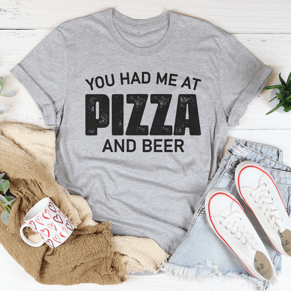 You Had Me At Pizza And Beer Tee Athletic Heather / S Peachy Sunday T-Shirt