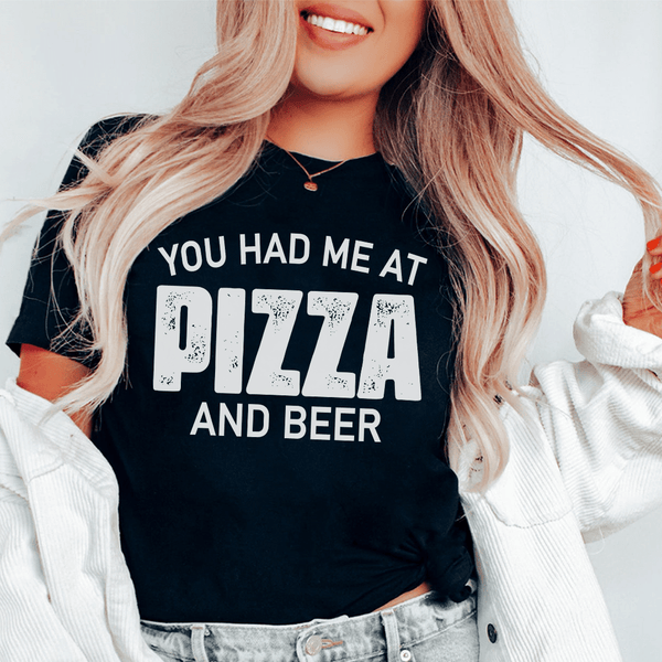 You Had Me At Pizza And Beer Tee Black Heather / S Peachy Sunday T-Shirt