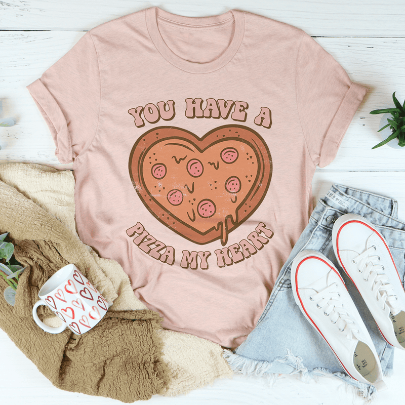 You Have A Pizza My Heart Tee Heather Prism Peach / S Peachy Sunday T-Shirt