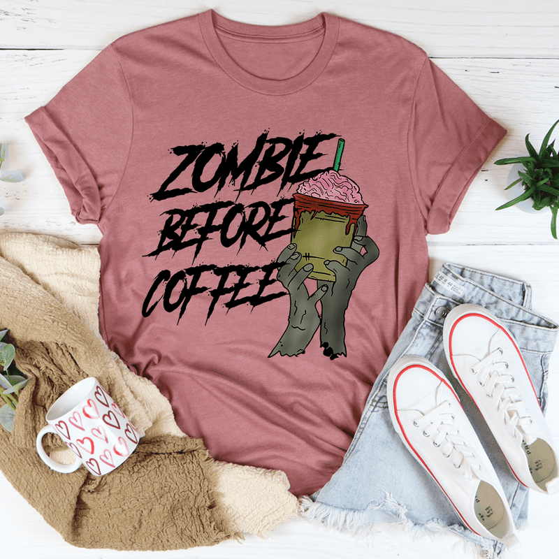 Zombie Before Coffee Tee Mauve / S Peachy Sunday T-Shirt